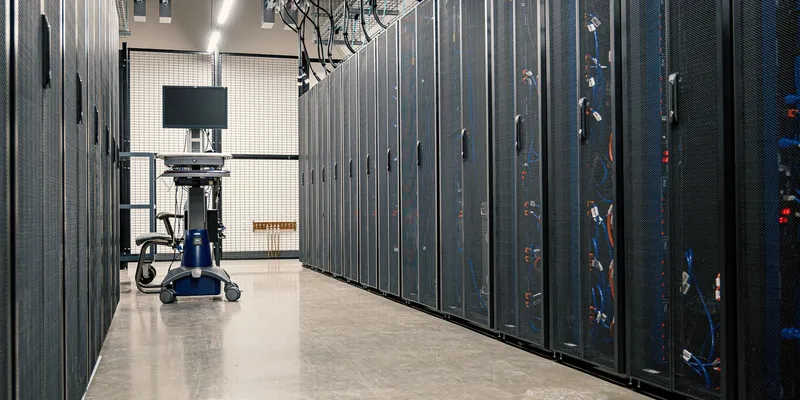 Racks de servidores en un centro de datos